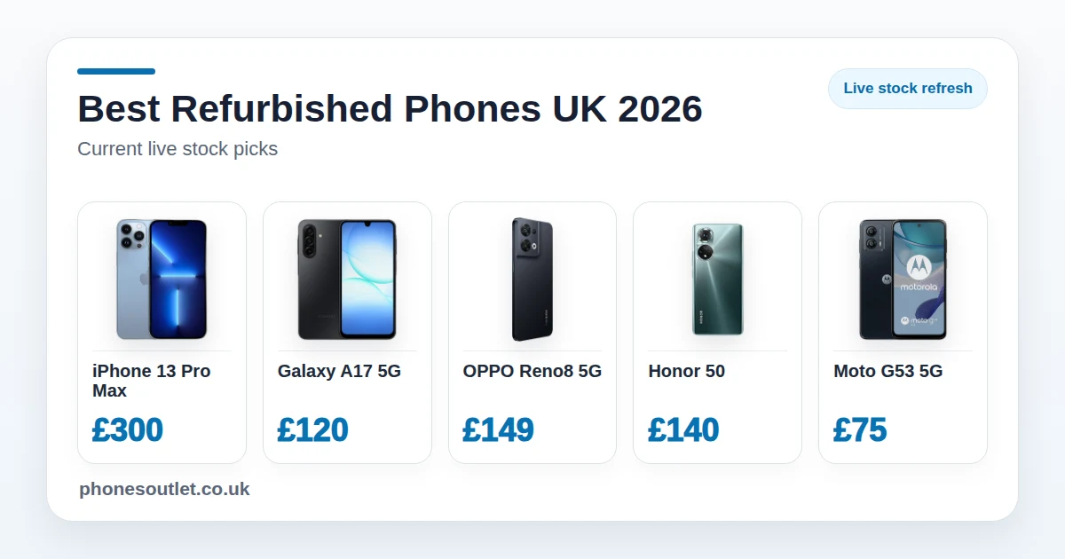Best Refurbished Phones UK 2026 - Current Live Picks