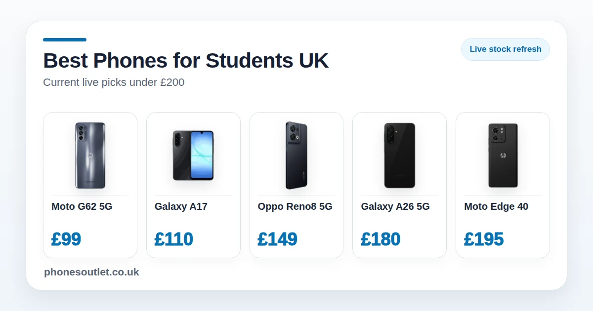 Best Phones for Students UK 2026 - Current Live Picks